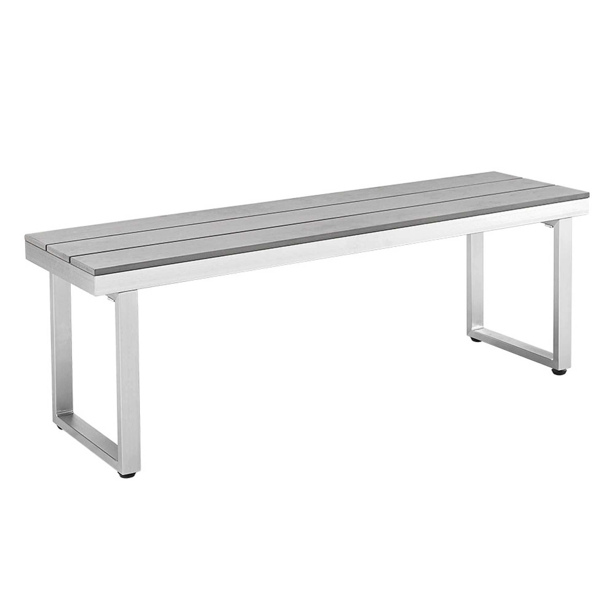 Aluminum Patio Outdoor Dining Bench, Grey Silicon Valley Goods